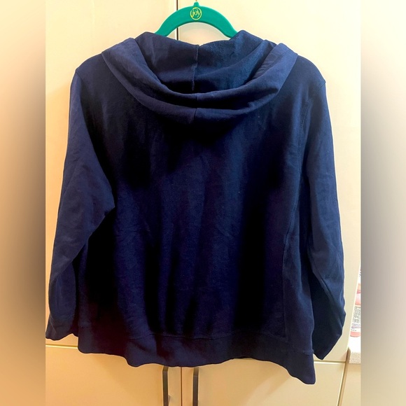 Style & Co womens Sz 0X blue lightweight zip hoodie activewear unique - Picture 3 of 5